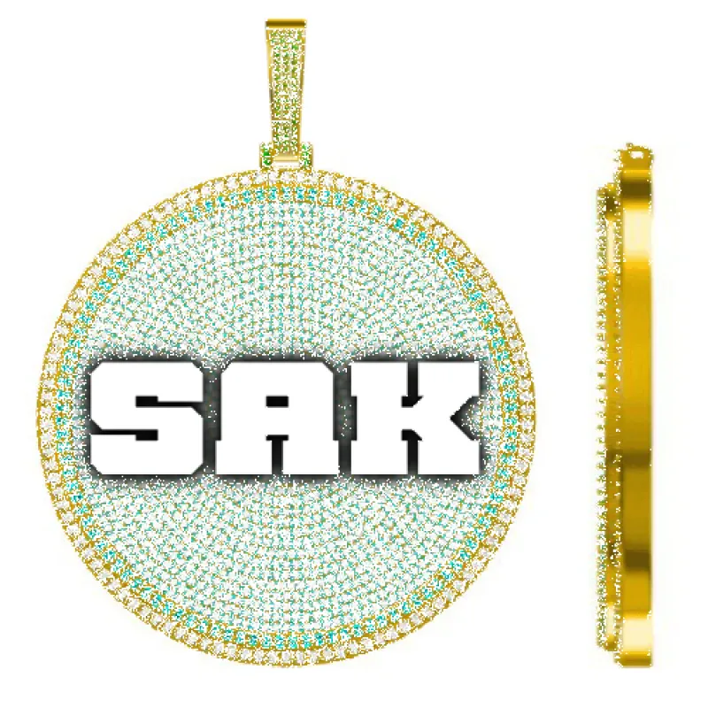 CUSTOM LETTER NECKLACE 3D BIG DISC made by The GUU Shop