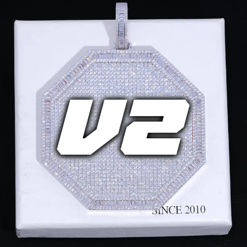 CUSTOM LETTER NECKLACE 3D BIG OCTAGON sold by The GUU Shop