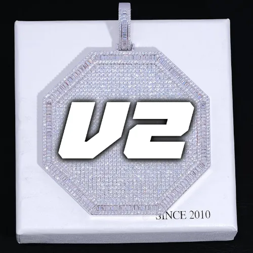 CUSTOM LETTER NECKLACE 3D BIG OCTAGON sold by The GUU Shop