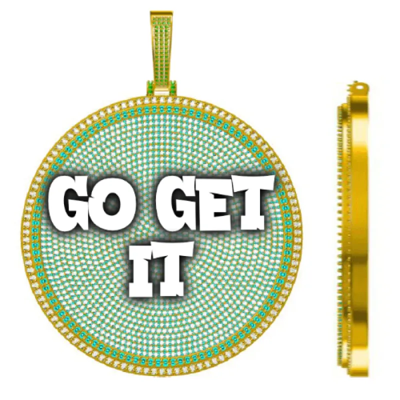 CUSTOM LETTER NECKLACE 3D BIG DISC sold by The GUU Shop