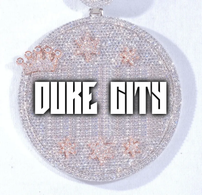 CUSTOM LETTER NECKLACE 3D BIG CROWN DISC sold by The GUU Shop