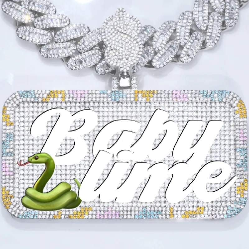 CUSTOM LETTER NECKLACE 3D COLORFUL SQUARE sold by The GUU Shop