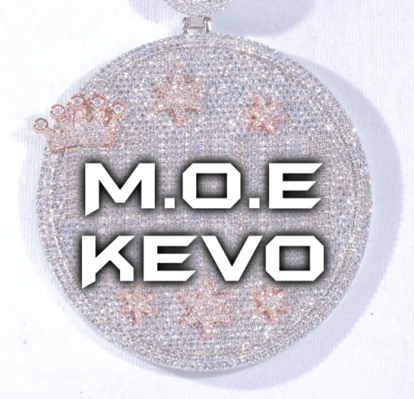 CUSTOM LETTER NECKLACE 3D BIG CROWN DISC sold by The GUU Shop