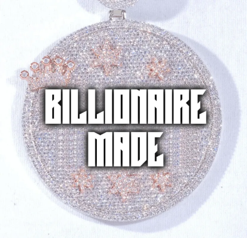 CUSTOM LETTER NECKLACE 3D BIG CROWN DISC sold by The GUU Shop