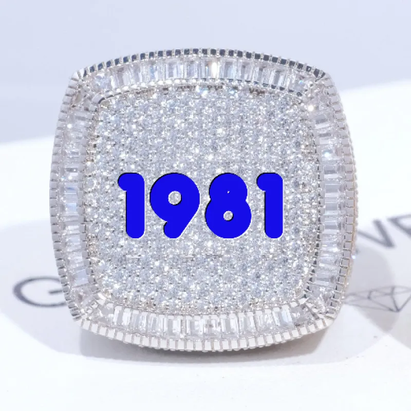 CUSTOM LETTER 3D ICED RING sold by The GUU Shop