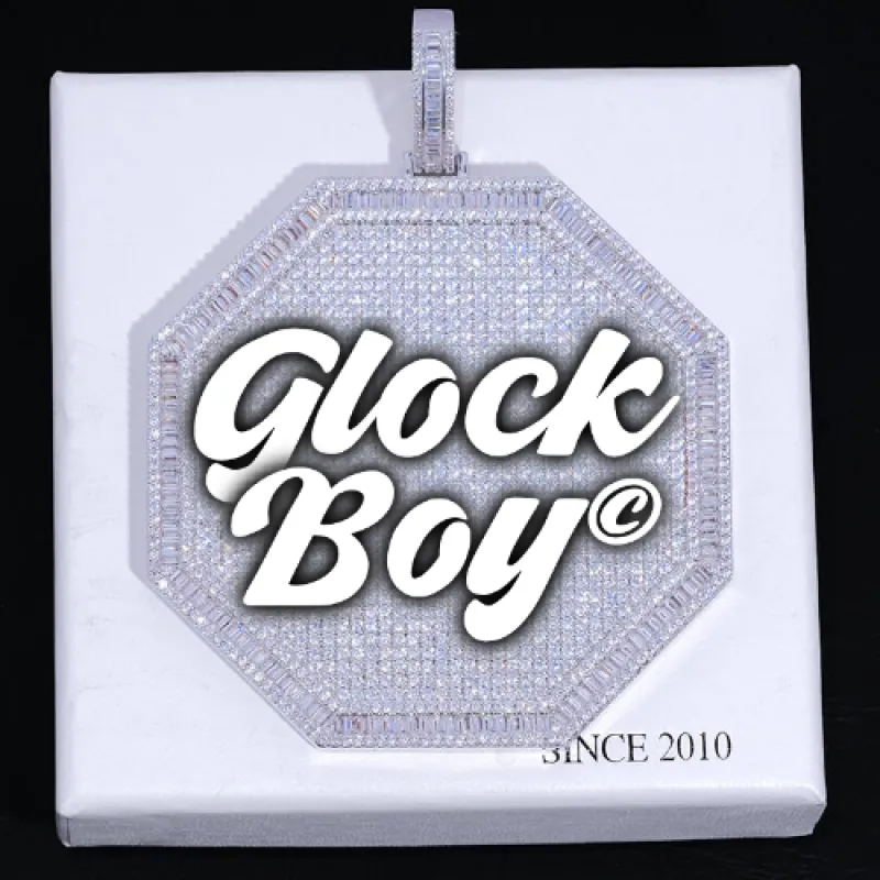 CUSTOM LETTER NECKLACE 3D BIG OCTAGON sold by The GUU Shop