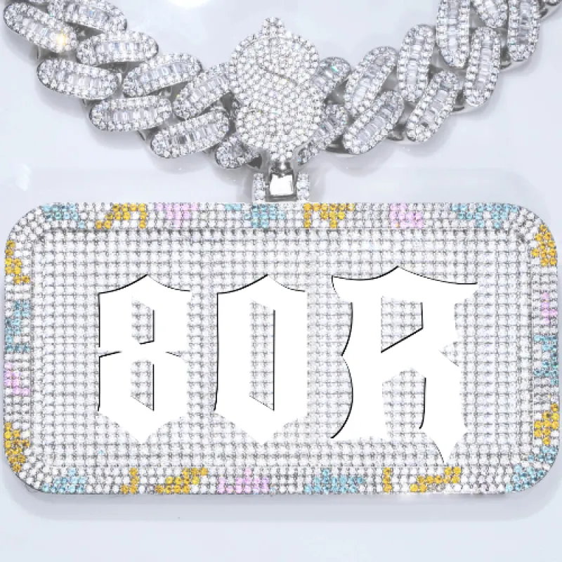 CUSTOM LETTER NECKLACE 3D COLORFUL SQUARE sold by The GUU Shop