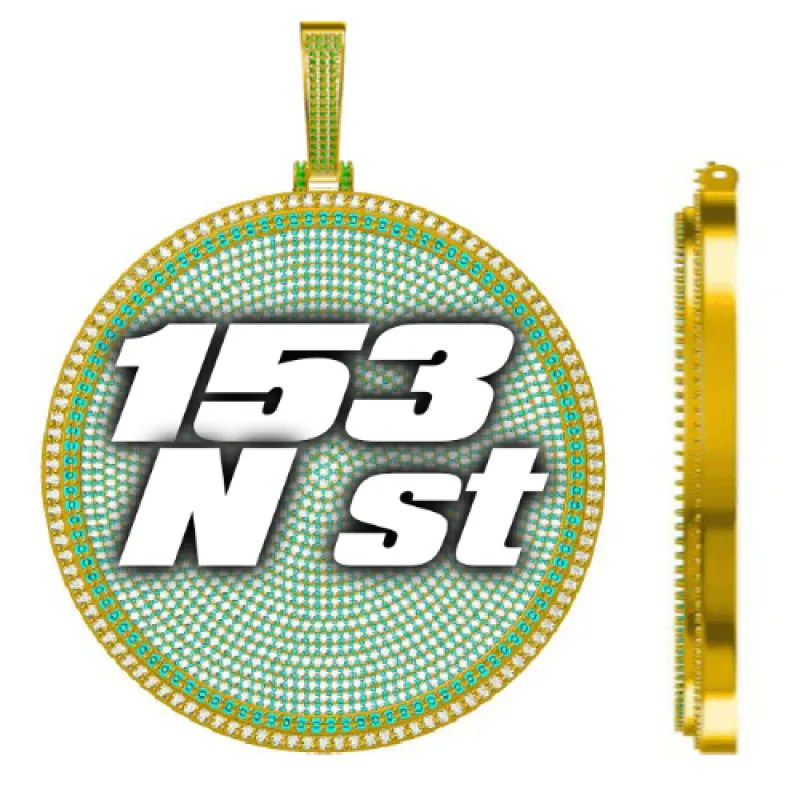 CUSTOM LETTER NECKLACE 3D BIG DISC sold by The GUU Shop