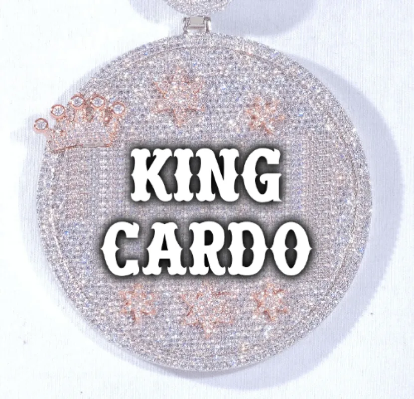 CUSTOM LETTER NECKLACE 3D BIG CROWN DISC sold by The GUU Shop