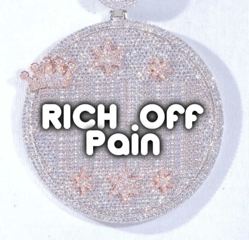 CUSTOM LETTER NECKLACE 3D BIG CROWN DISC sold by The GUU Shop