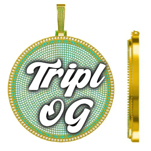 CUSTOM LETTER NECKLACE 3D BIG DISC sold by The GUU Shop