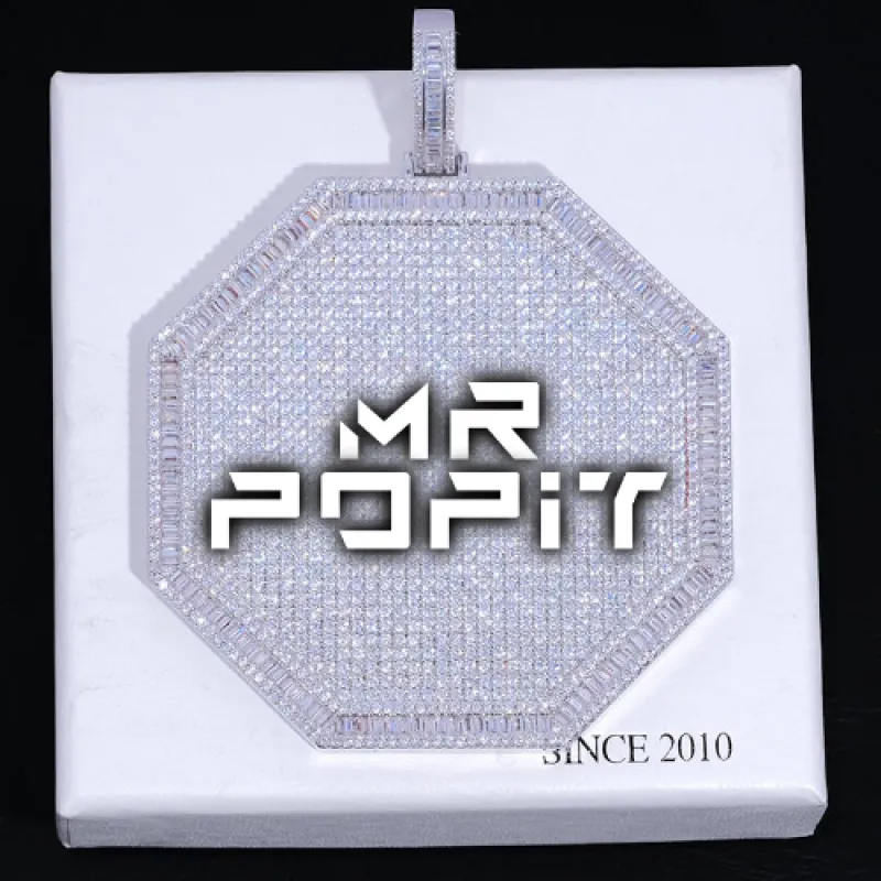 CUSTOM LETTER NECKLACE 3D BIG OCTAGON sold by The GUU Shop