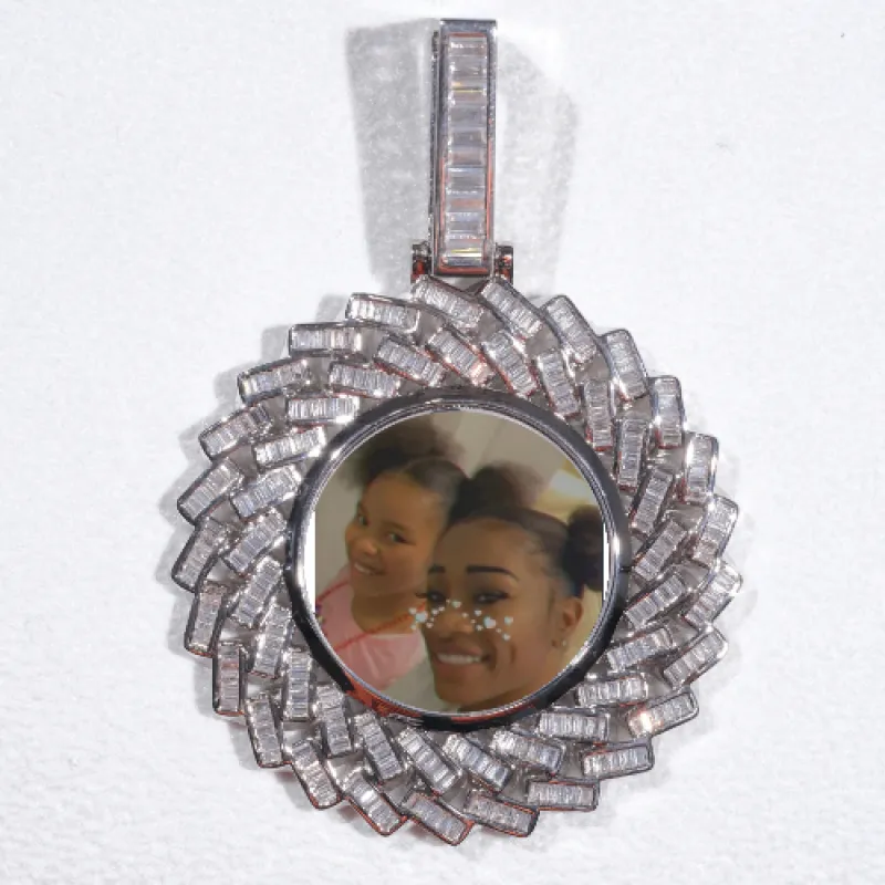 Large 3D Baguette Custom Picture Pendant sold by The GUU Shop