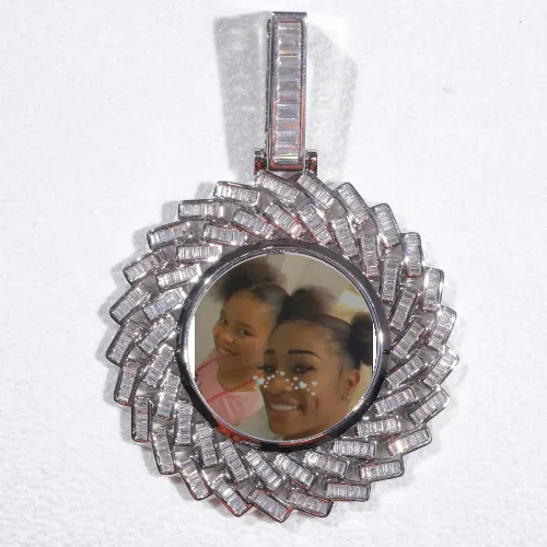 Large 3D Baguette Custom Picture Pendant sold by The GUU Shop