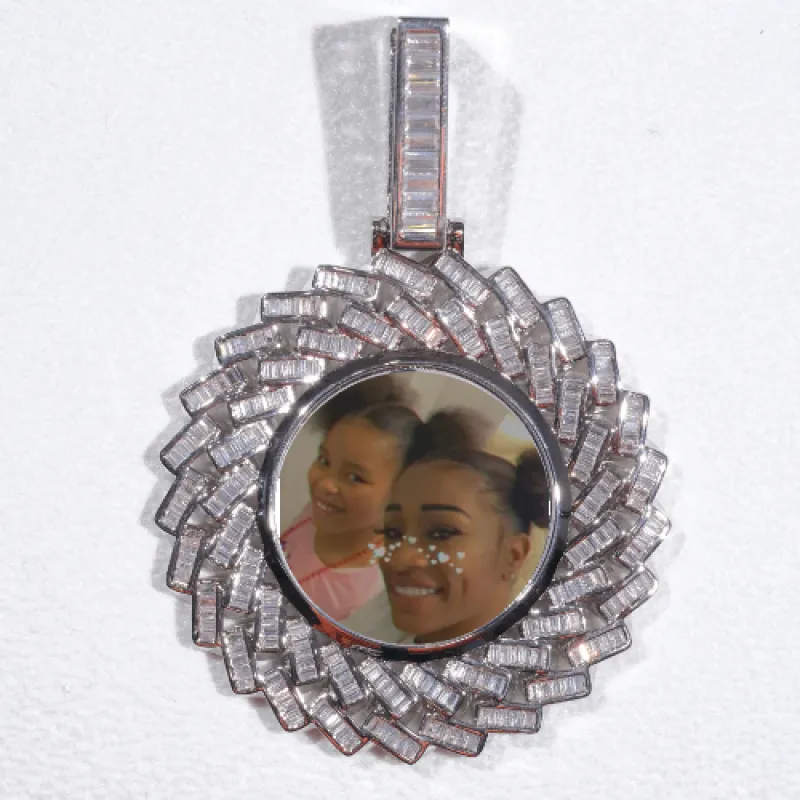 Large 3D Baguette Custom Picture Pendant sold by The GUU Shop