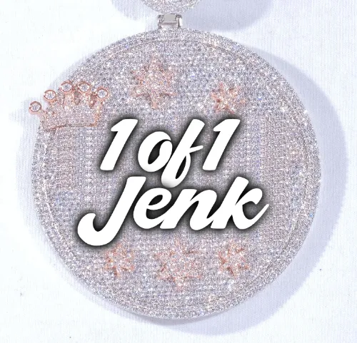 CUSTOM LETTER NECKLACE 3D BIG CROWN DISC sold by The GUU Shop