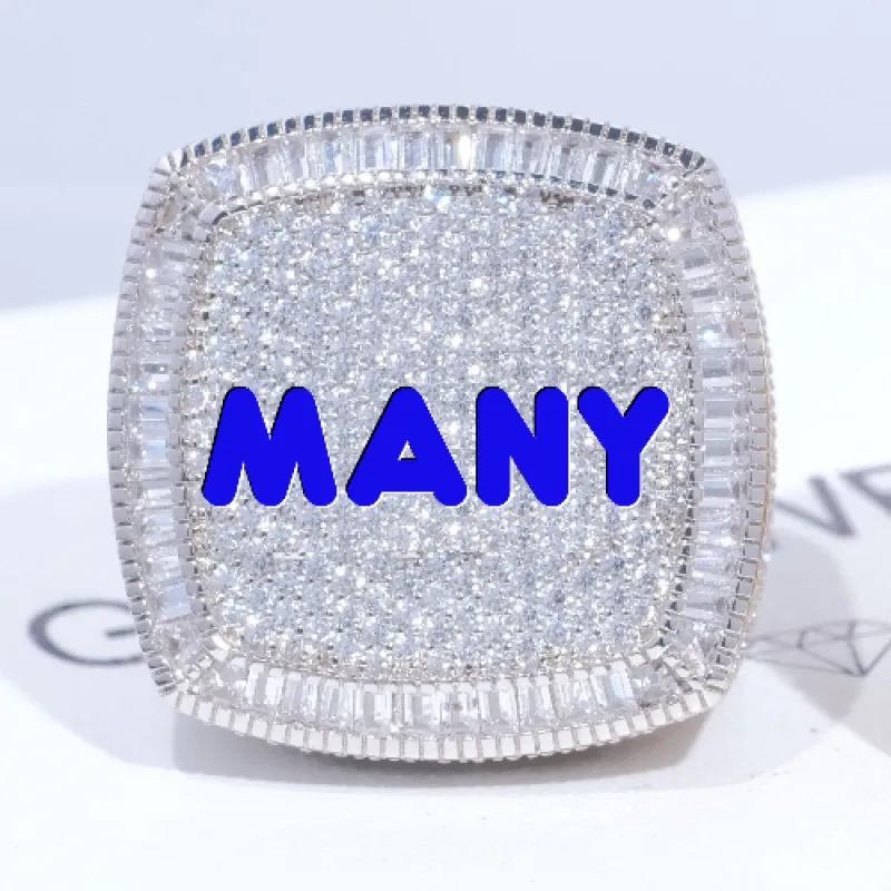 CUSTOM LETTER 3D ICED RING sold by The GUU Shop