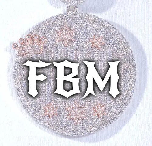 CUSTOM LETTER NECKLACE 3D BIG CROWN DISC sold by The GUU Shop