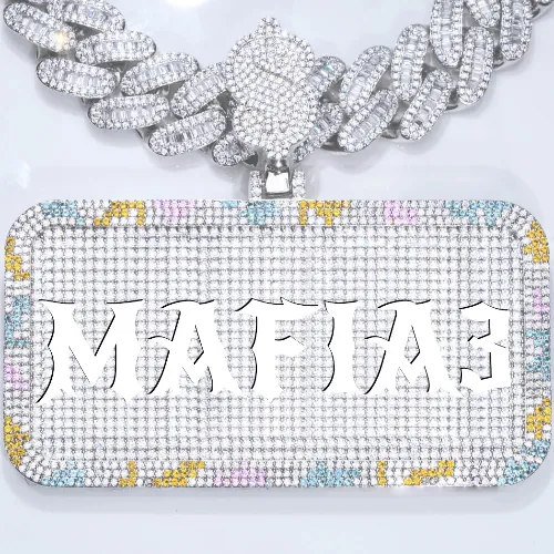 CUSTOM LETTER NECKLACE 3D COLORFUL SQUARE sold by The GUU Shop