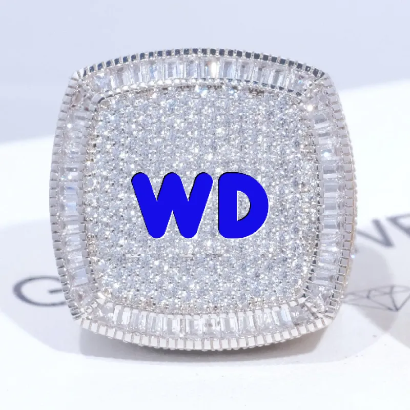 CUSTOM LETTER 3D ICED RING sold by The GUU Shop