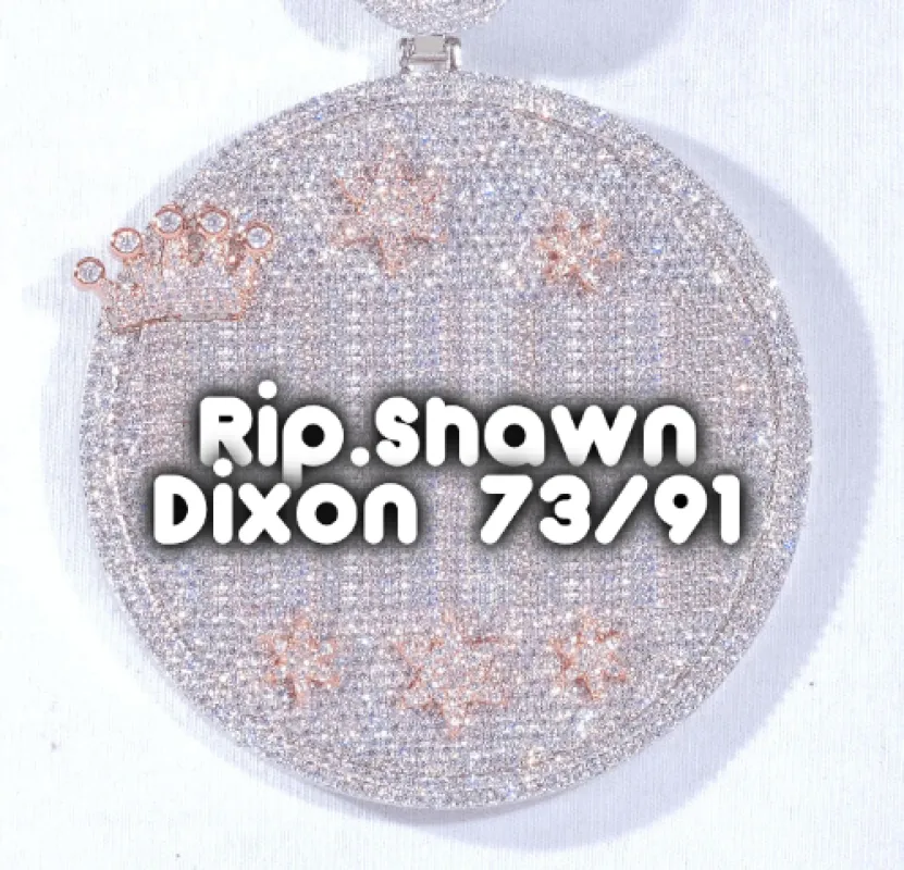 CUSTOM LETTER NECKLACE 3D BIG CROWN DISC made by The GUU Shop