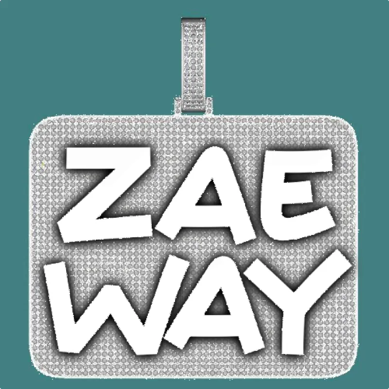 CUSTOM LETTER NECKLACE 3D BIG SQUARE sold by The GUU Shop