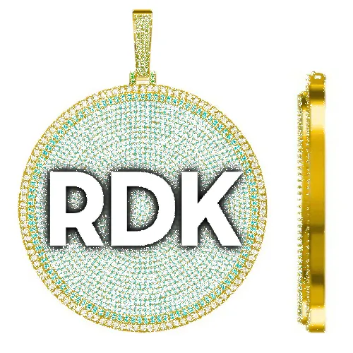 CUSTOM LETTER NECKLACE 3D BIG DISC sold by The GUU Shop