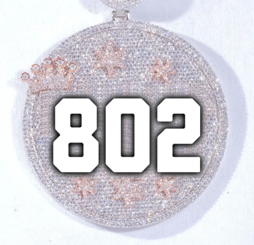 CUSTOM LETTER NECKLACE 3D BIG CROWN DISC sold by The GUU Shop