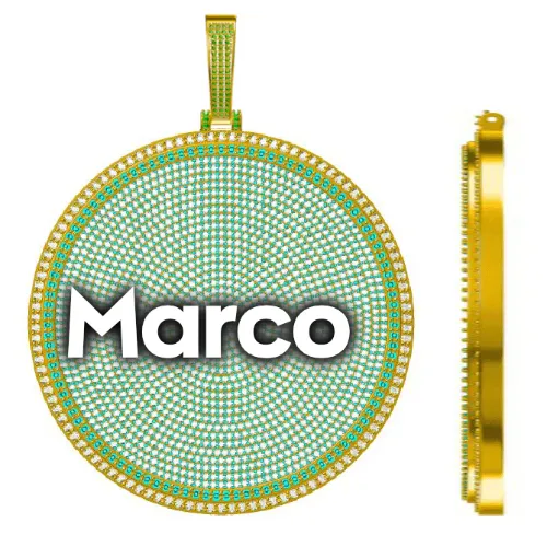 CUSTOM LETTER NECKLACE 3D BIG DISC sold by The GUU Shop