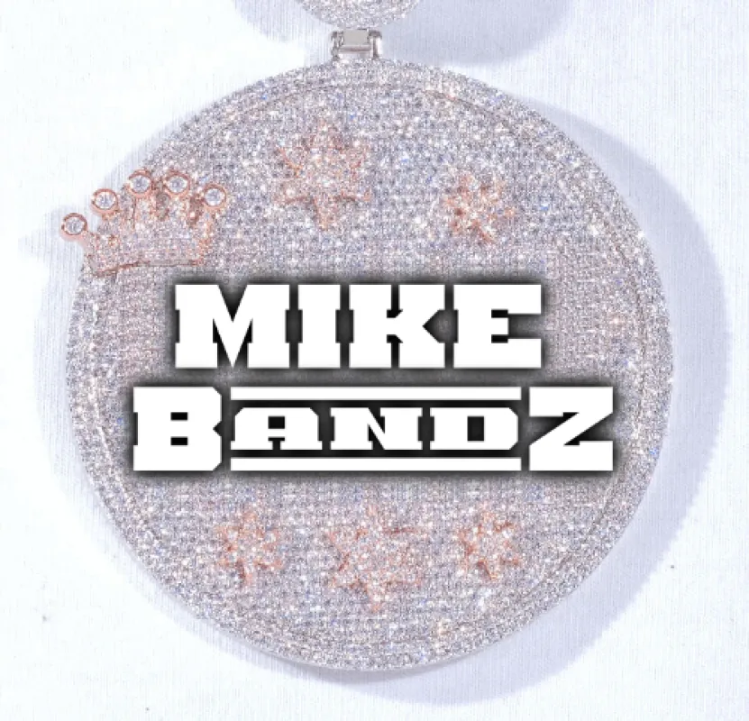 CUSTOM LETTER NECKLACE 3D BIG CROWN DISC sold by The GUU Shop