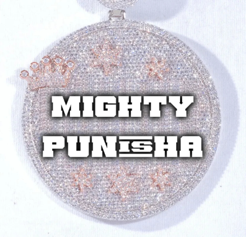 CUSTOM LETTER NECKLACE 3D BIG CROWN DISC sold by The GUU Shop