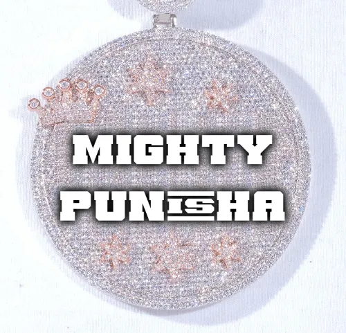 CUSTOM LETTER NECKLACE 3D BIG CROWN DISC sold by The GUU Shop