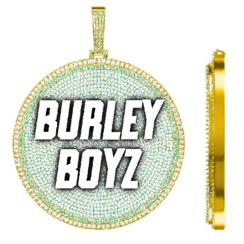 CUSTOM LETTER NECKLACE 3D BIG DISC sold by The GUU Shop