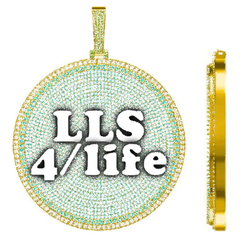 CUSTOM LETTER NECKLACE 3D BIG DISC sold by The GUU Shop