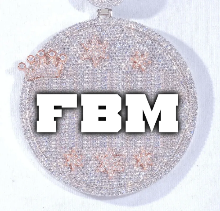 CUSTOM LETTER NECKLACE 3D BIG CROWN DISC sold by The GUU Shop