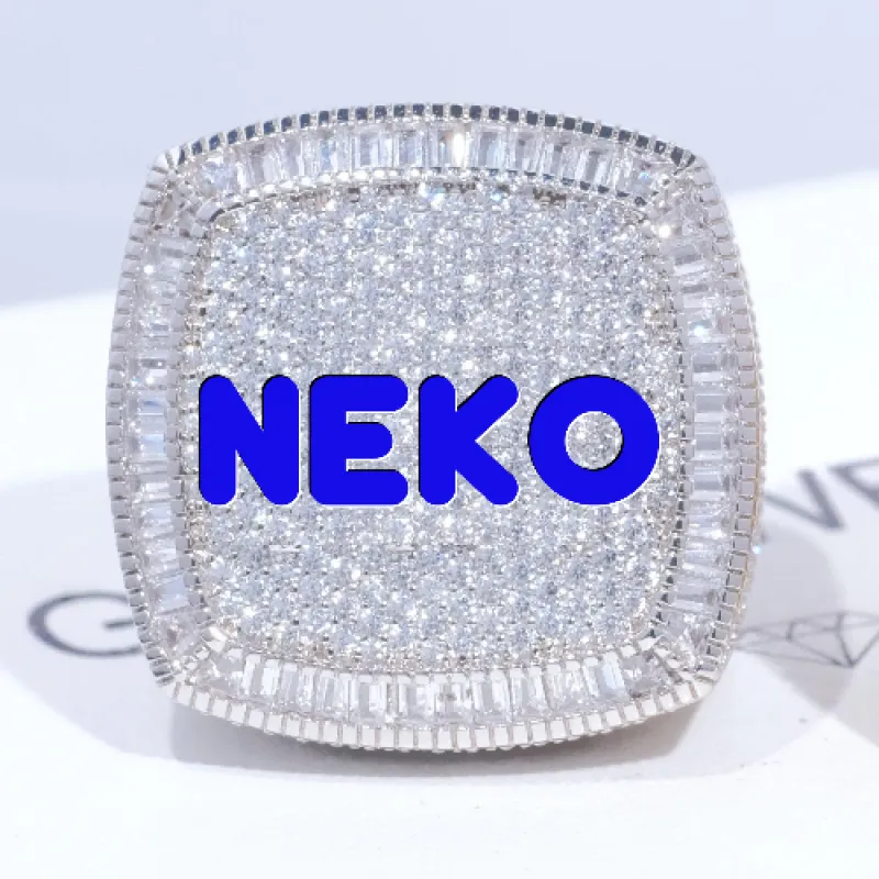 CUSTOM LETTER 3D ICED RING sold by The GUU Shop