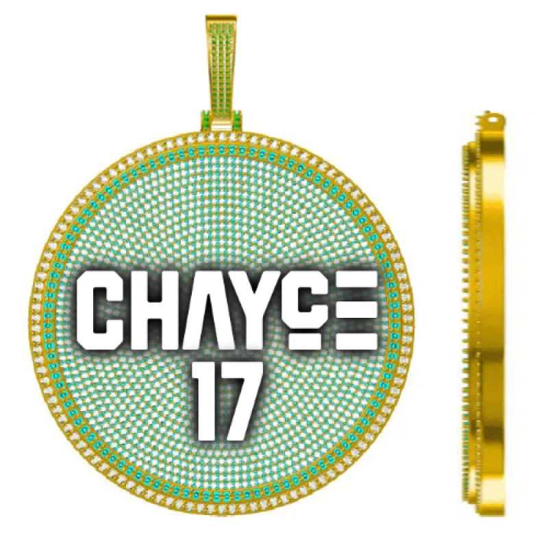 CUSTOM LETTER NECKLACE 3D BIG DISC sold by The GUU Shop