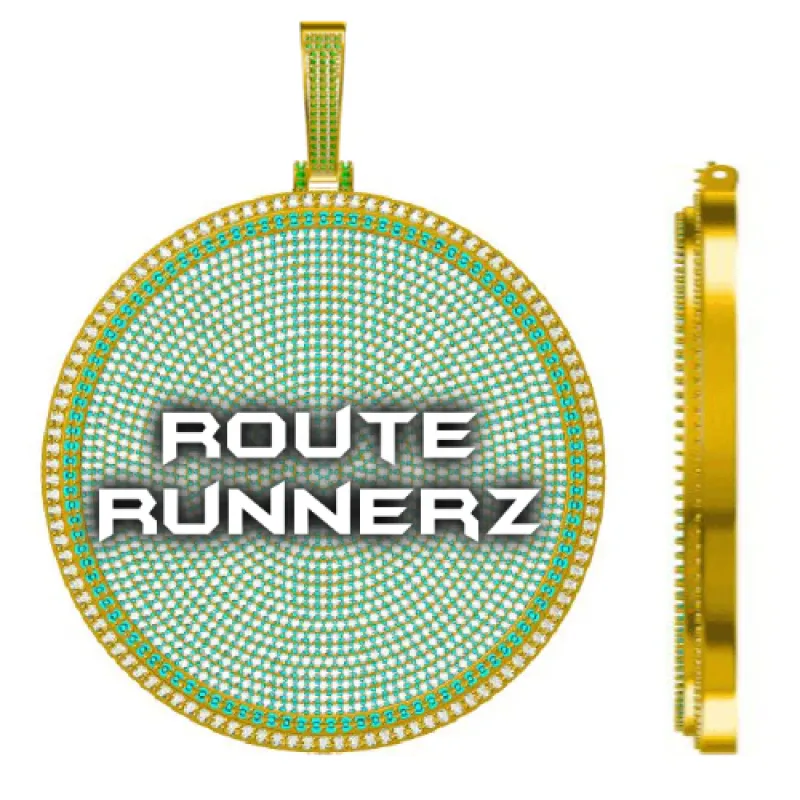 CUSTOM LETTER NECKLACE 3D BIG DISC sold by The GUU Shop