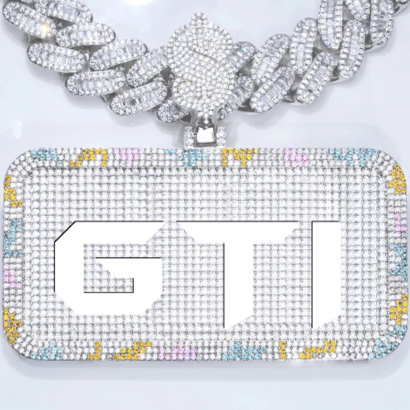 CUSTOM LETTER NECKLACE 3D COLORFUL SQUARE sold by The GUU Shop