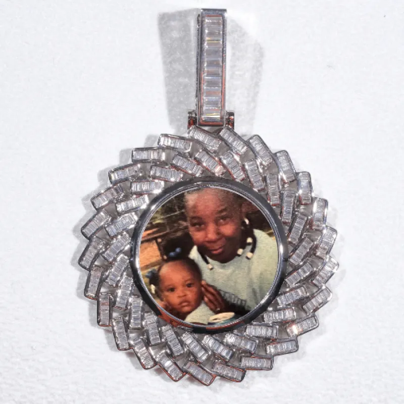 Large 3D Baguette Custom Picture Pendant sold by The GUU Shop
