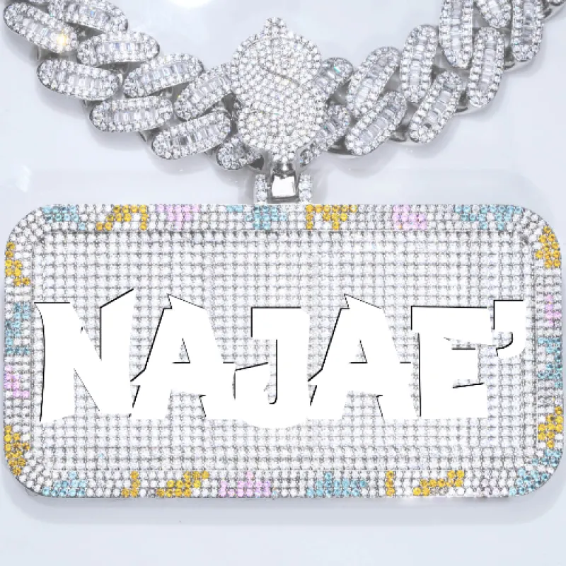 CUSTOM LETTER NECKLACE 3D COLORFUL SQUARE sold by The GUU Shop