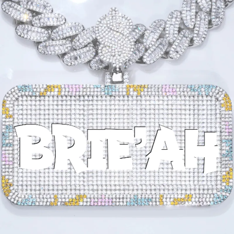 CUSTOM LETTER NECKLACE 3D COLORFUL SQUARE sold by The GUU Shop