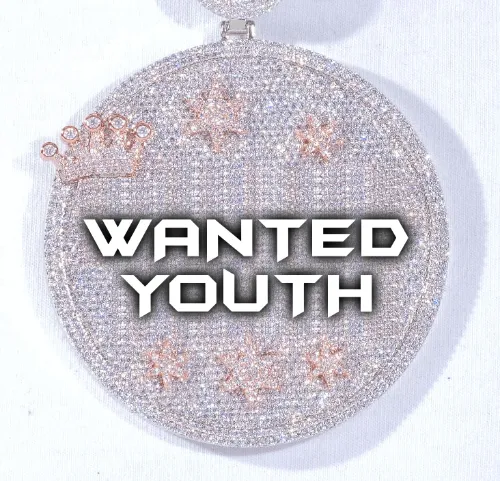 CUSTOM LETTER NECKLACE 3D BIG CROWN DISC sold by The GUU Shop