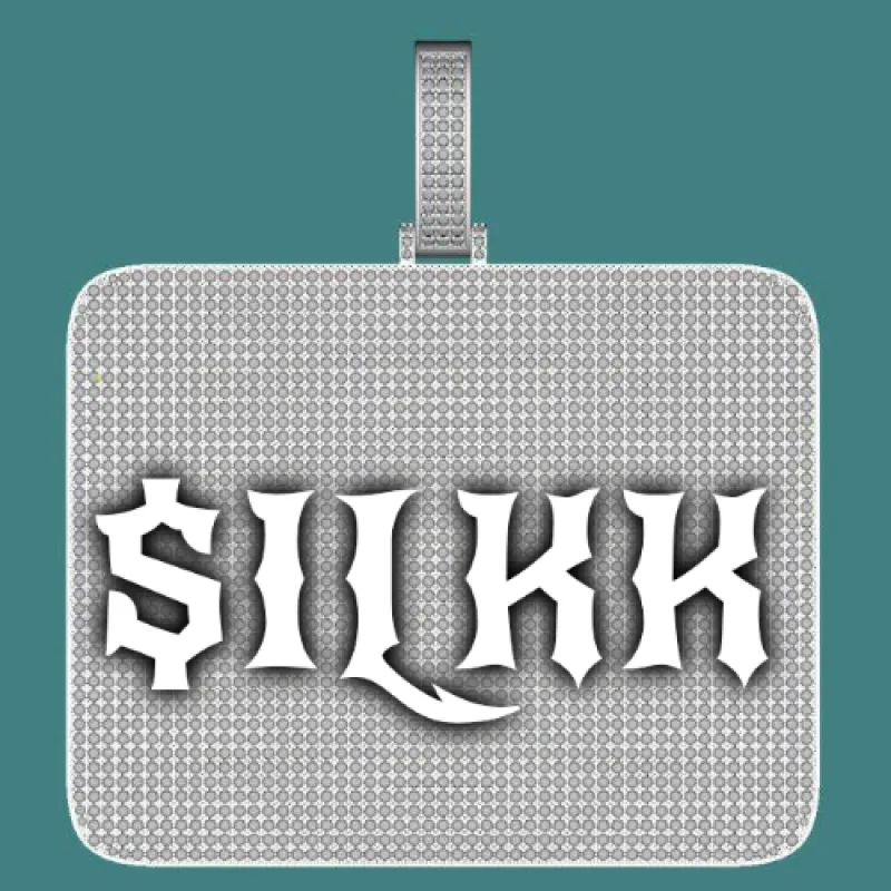 CUSTOM LETTER NECKLACE 3D BIG SQUARE sold by The GUU Shop