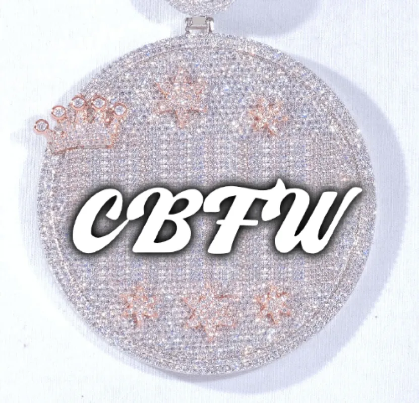 CUSTOM LETTER NECKLACE 3D BIG CROWN DISC sold by The GUU Shop