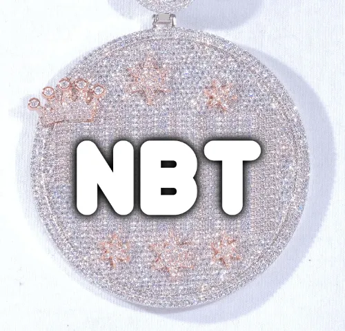 CUSTOM LETTER NECKLACE 3D BIG CROWN DISC sold by The GUU Shop