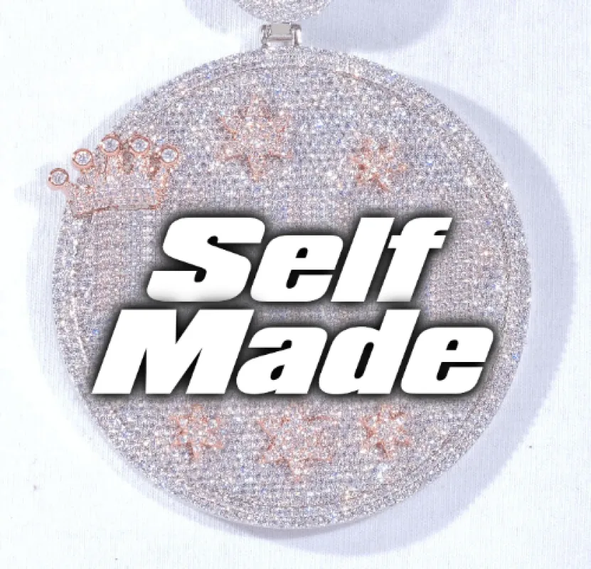 CUSTOM LETTER NECKLACE 3D BIG CROWN DISC sold by The GUU Shop