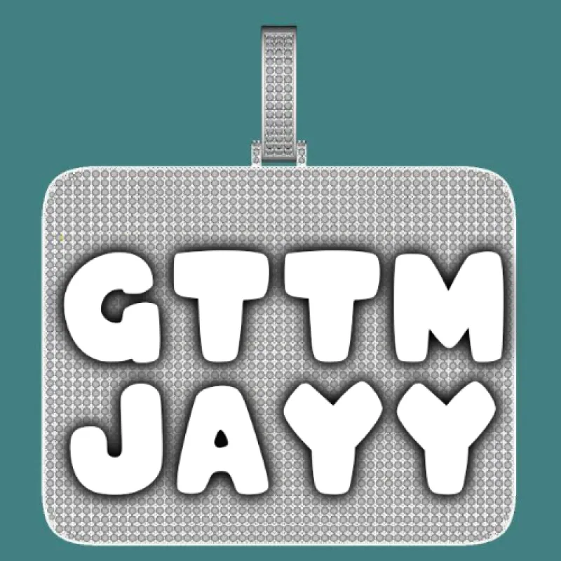 CUSTOM LETTER NECKLACE 3D BIG SQUARE sold by The GUU Shop