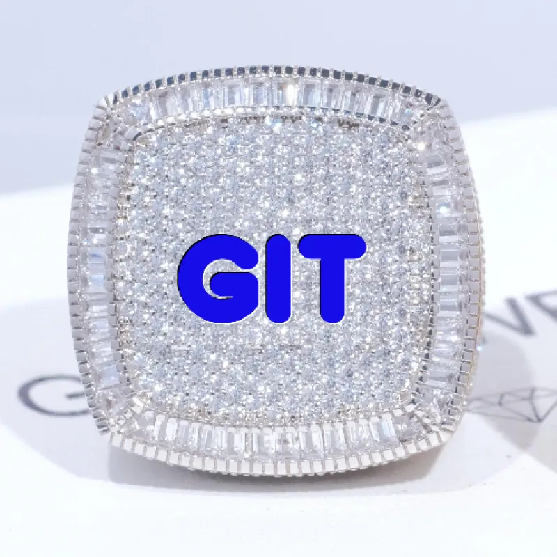 CUSTOM LETTER 3D ICED RING sold by The GUU Shop