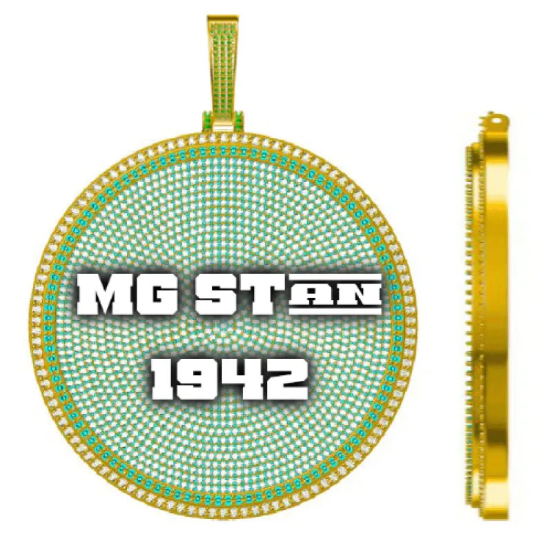 CUSTOM LETTER NECKLACE 3D BIG DISC sold by The GUU Shop